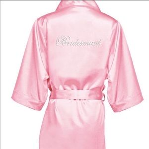 Rhinestone Bridesmaid Satin Robe